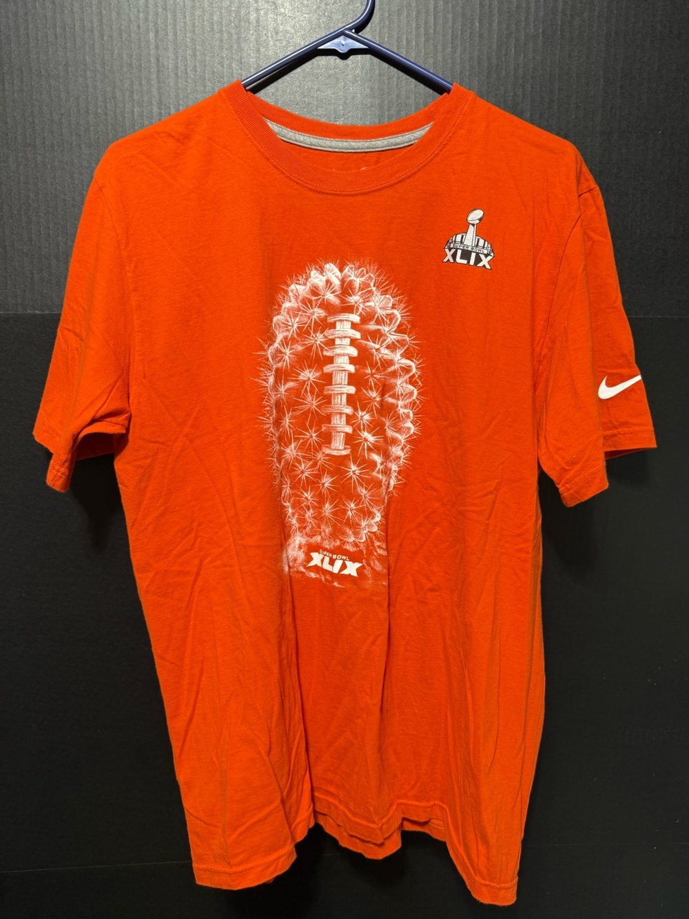 🪎Nike Super Bowl XLIX Arizona Cactus Football Graphic T-Shirt Orange Large